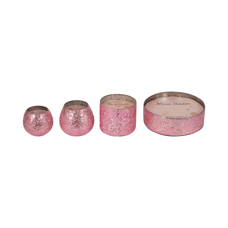Sagebrook Home Glass, 8" 49 Oz Crackled Bowl Scented Candle, 3"H - 8" x 8" x 3"