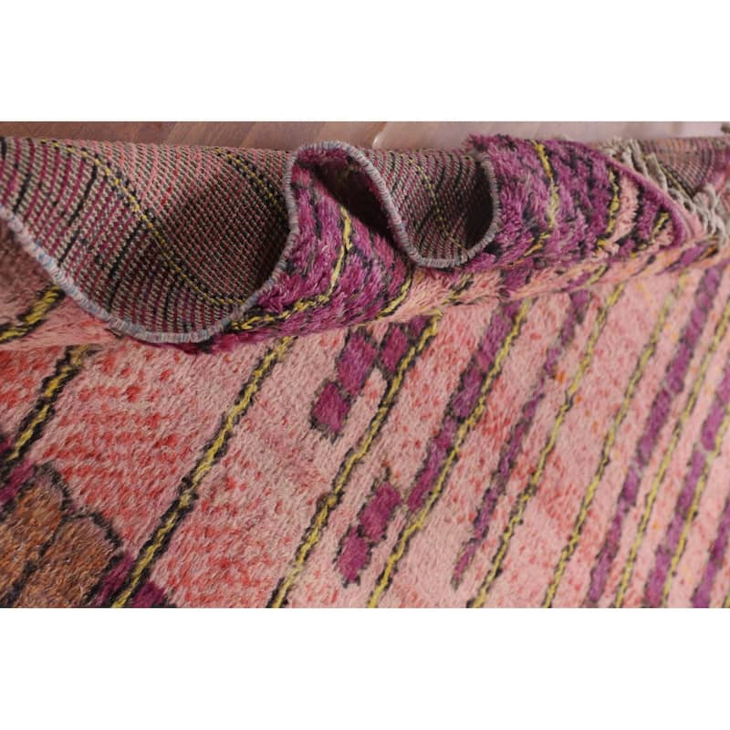 Plush Moroccan Style Rug Hand-Knotted Wool Carpet - 7'8" x 10'11"