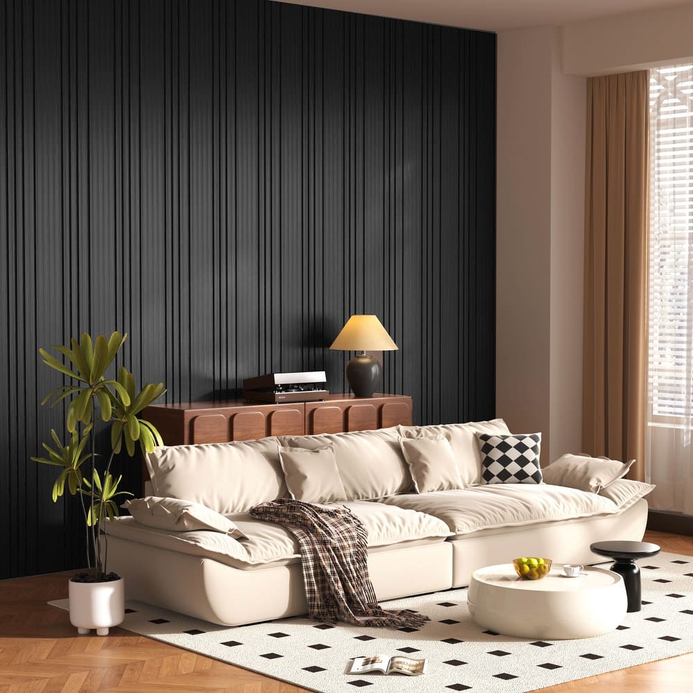 23.6" x 23.6" Wood Slat Acoustic Wall Panels for Ceiling and Wall Decor, 8-Pack (31 sq ft)