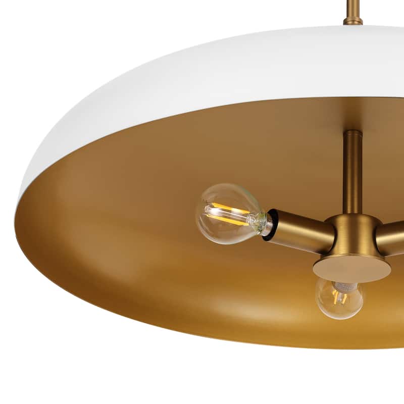 LamQee 20" Pendant Light Metal Dome Ceiling Hanging Chandelier - 19.7 inch