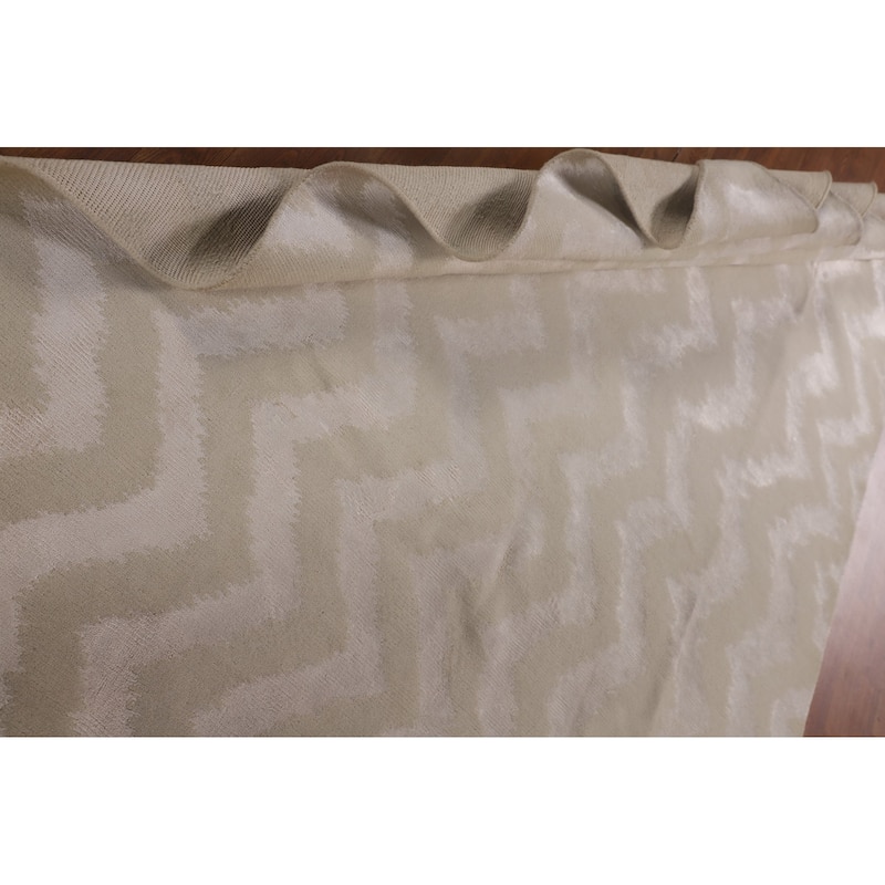 Chevron Style Nepalese Area Rug Hand-Knotted Oriental Wool Carpet - 5'11" x 9'0"