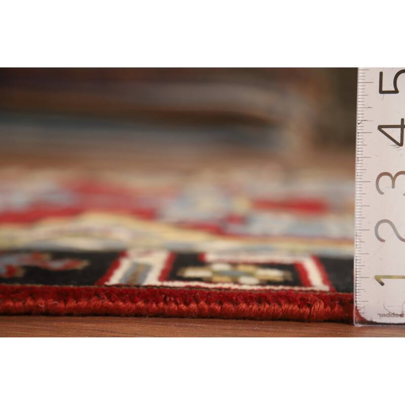 Hand Knotted Oriental 100% Wool Carpet Traditional Geometric Red Viss Area Rug - 5' 9'' X 4' 1''