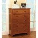 preview thumbnail 3 of 6, Hae Traditional Solid Wood 5-Drawer Chest by Furniture of America Oak