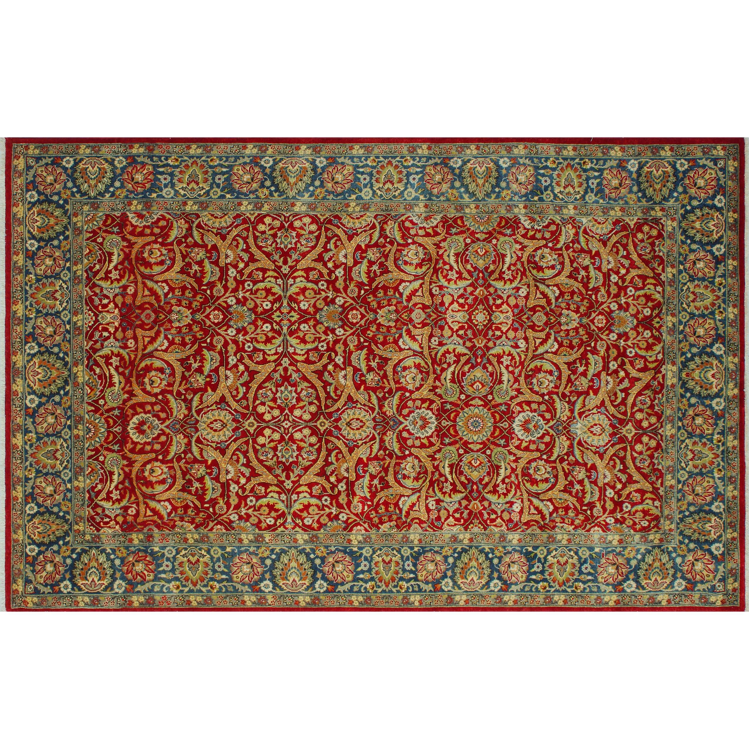 Noori Rug TurkishKnotted Ankara Subhan Red/Blue Rug 6'2" x 9'5