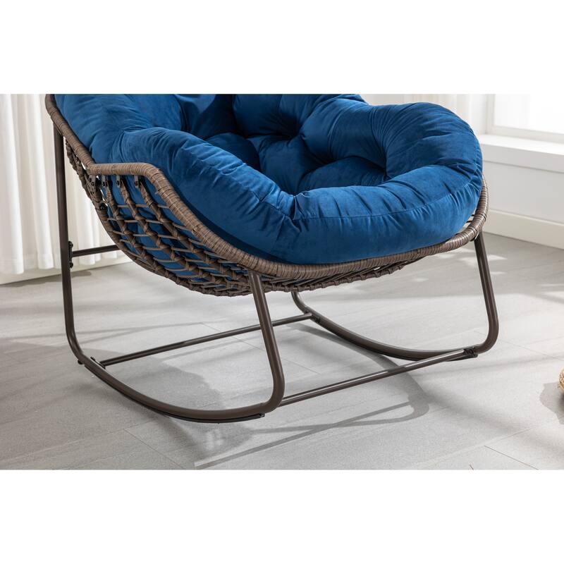 37.2" Rocking Chair with Steel Frame
