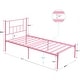 preview thumbnail 15 of 31, VECELO Twin Size Kids Bed Frame, Easy-to-assemble Metal Twin Platform Bed Frame with Under-bed Storage