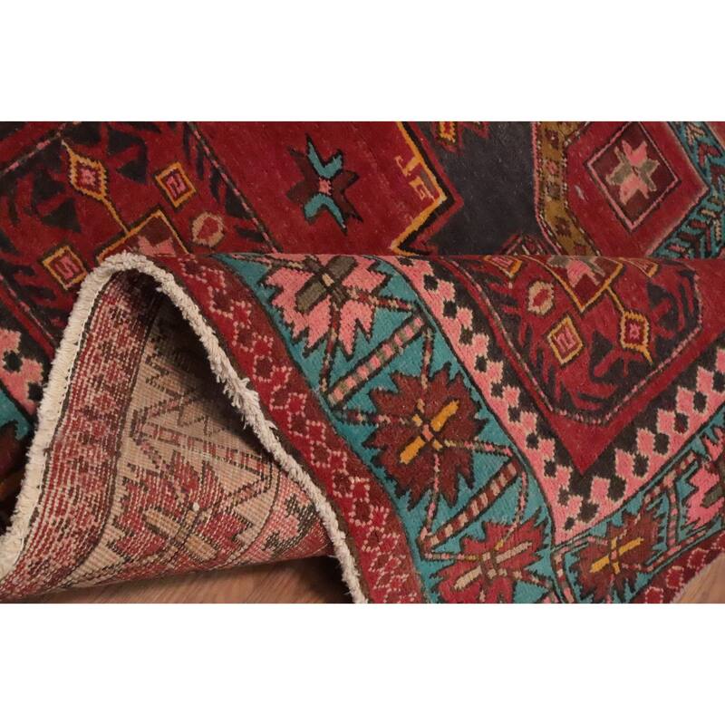 Hand Knotted Oriental 100% Wool Carpet Traditional Tribal Red Ardebil Area Rug - 10' 4'' X 4' 6''