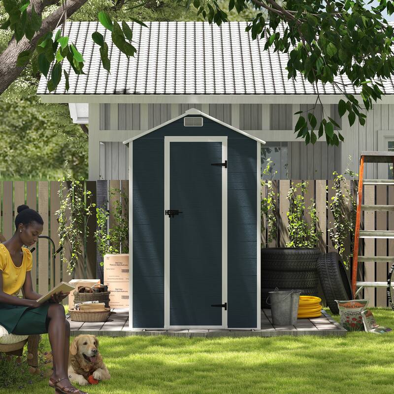 4*8ft resin storage shed, high quality pp material,strong structure,Outside Sheds, waterproof, rust and UV proof