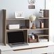 preview thumbnail 1 of 3, Yak About It Compact Adjustable Dorm Desk Bookshelf - Rustic