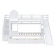 preview thumbnail 52 of 84, Castle Style Bunk Bed with 2 Drawers & 3 Shelves, Wood Bunk Bed Frame with Slide and Storage Staircase for Boys Girls