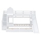preview thumbnail 32 of 64, Elegant Twin over Twin Bunk Bed With 2 Drawers,3 Shelves and Slide,Sturdy Frame,s