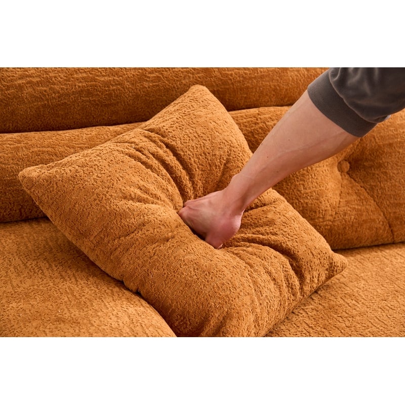Convertible Chaise Sectional Sofa, Full Compression Sponge L-Shape