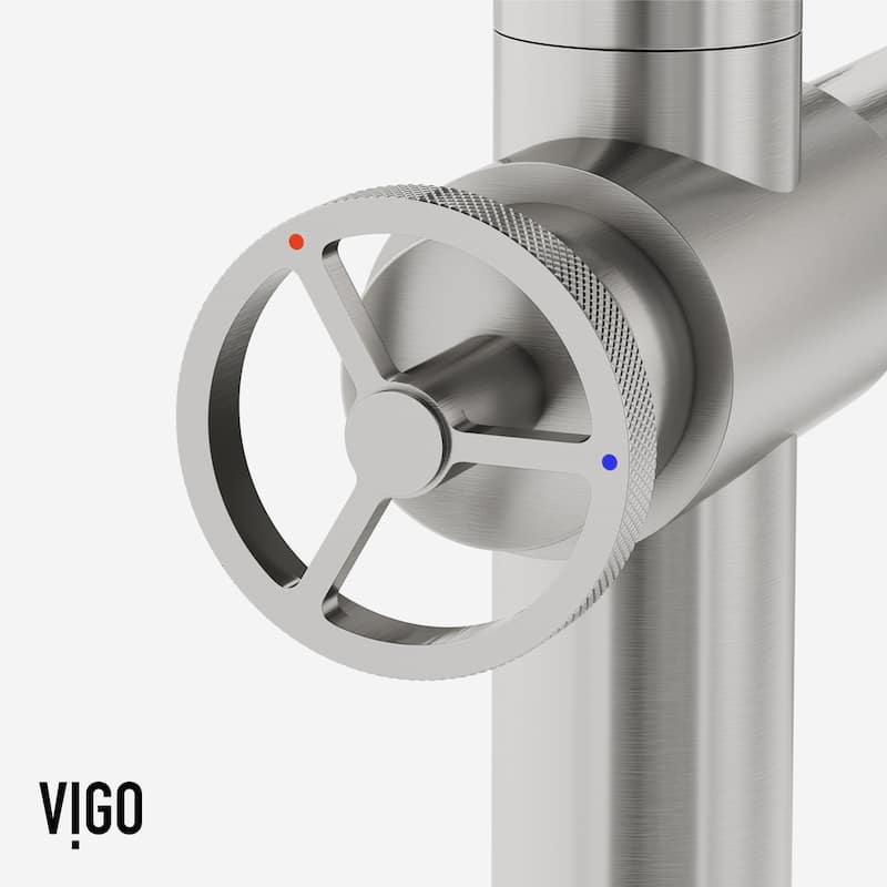VIGO Cass 13" H Widespread Pull-Out Sprayer Kitchen Faucet