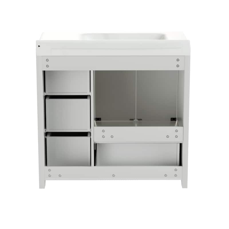 Bathroom Vanity and Sink Combo, Bathroom Storage Cabinet with Undermount Sink, Vanity Set with 2 Doors and 4 Drawers