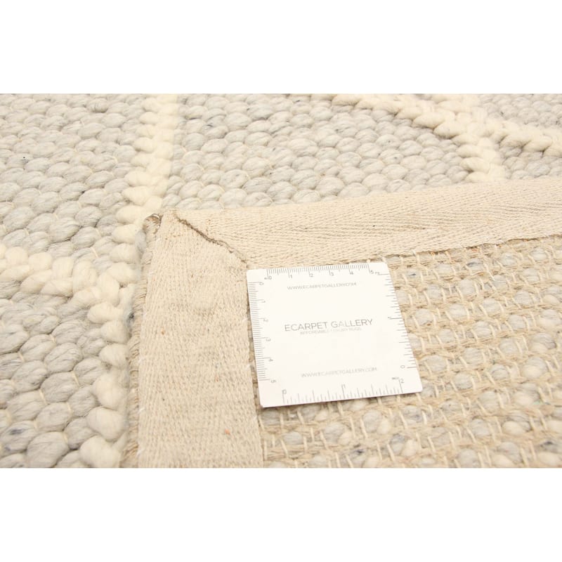 ECARPETGALLERY Braid weave Sienna Grey Wool Rug - 5'0 x 7'9