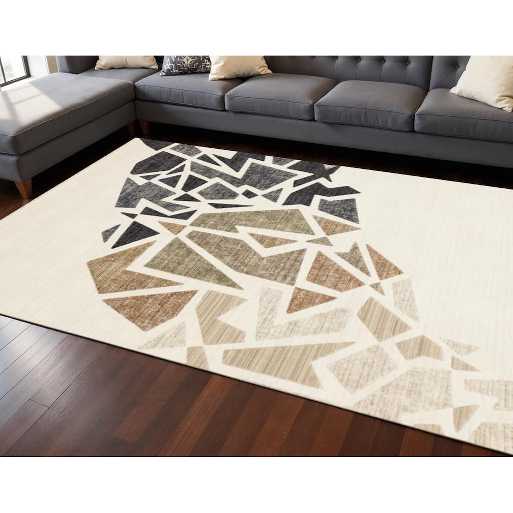 HomeRoots Abstract Modern Rectangle Area Rug - 8' X 10'
