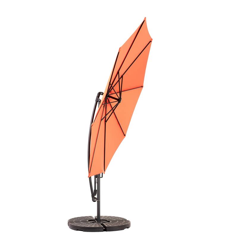 Best Choice Products 10ft Offset Hanging Market Patio Umbrella w/Easy Tilt Adjustment, Polyester Shade, 8 Ribs