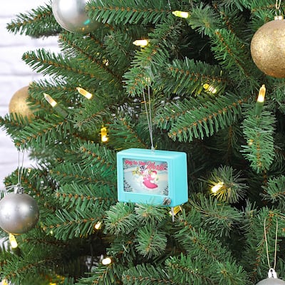 3.75" Musical LED TV Ornament - Teal