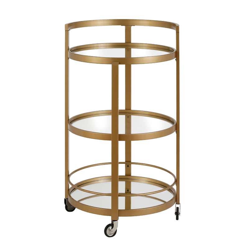 Silver Orchid Carmen Mirrored Bar Cart