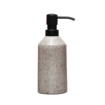 Neutral Colored Reactive Glaze Stoneware Soap Dispenser with Black Pump - Natural