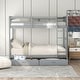 preview thumbnail 40 of 48, Twin-Over-Twin Bunk Bed with 2 Storage Drawers, Solid Wood Bunk Bed with Guardrail and Built-in Ladder, for Kids Teens Adult