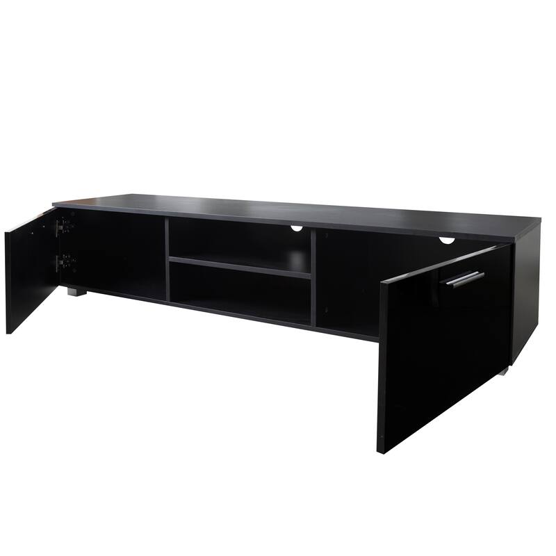 Modern Style 62.99" TV Stand with Open Shelves and 2 Storage Cabinet for TVs Up to 70"
