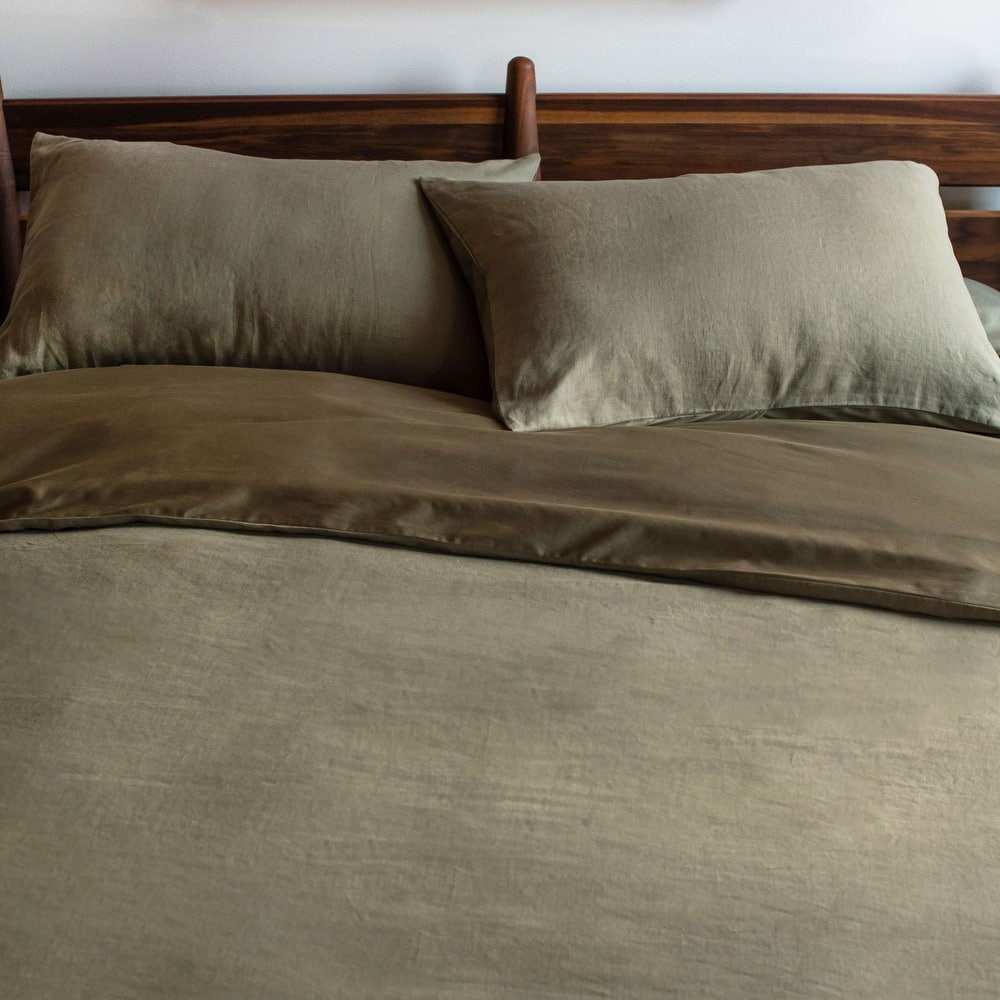 French Linen and Cotton Duvet Cover & Sham Set by BOKSER HOME