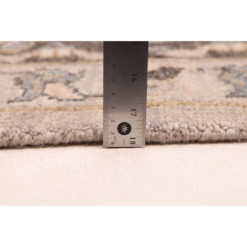 ECARPETGALLERY Hand-knotted Finest Agra Jaipur Light Grey Wool Rug - 7'9 x 9'10