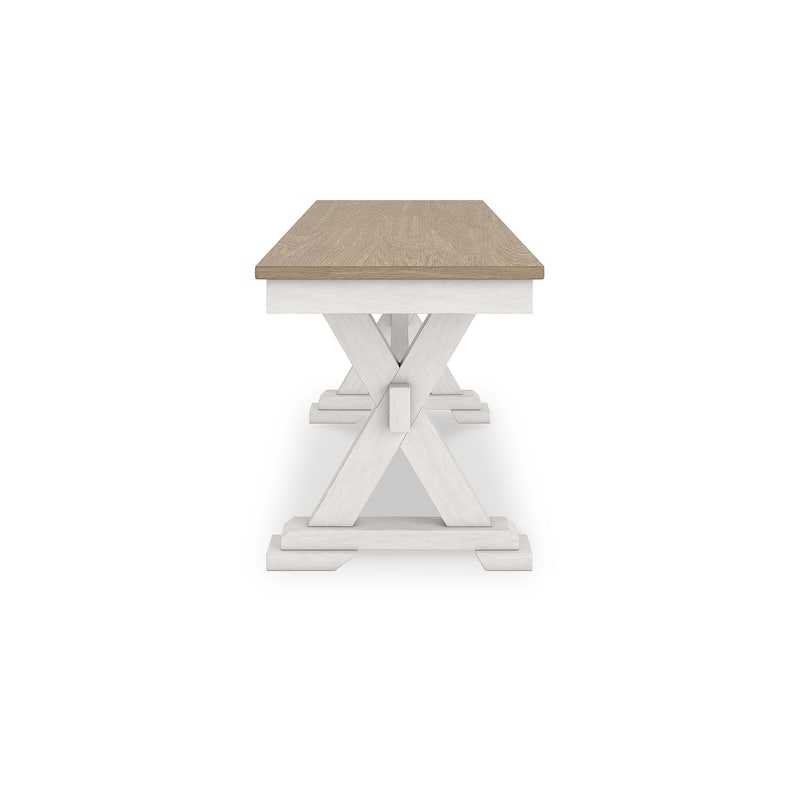 Signature Design by Ashley Westlinport Antique White/Brown 48" Dining Bench - 48"W x 16"D x 19"H