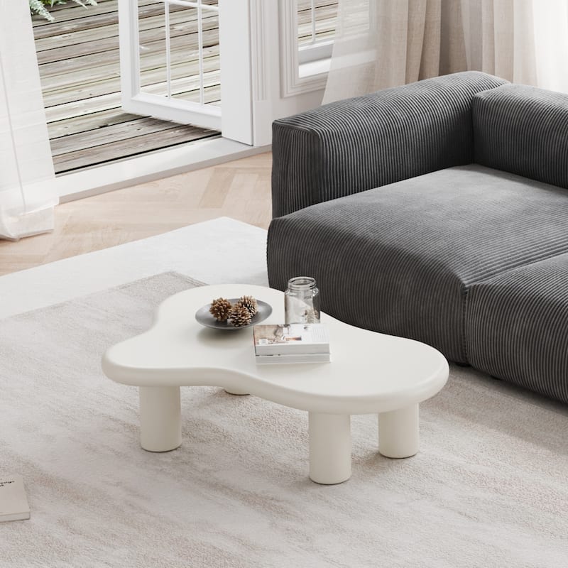 Exquisite Cloud-Shaped Modern Creative Coffee Table with Four Leg - White