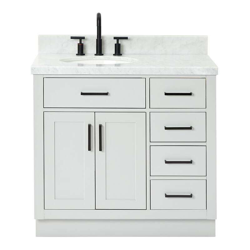 Ariel T037SLCWOVO Hepburn 37" Free Standing Single Basin Vanity Set - Grey