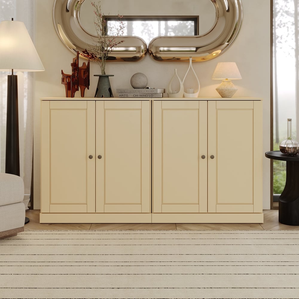 Palace Imports 100% Solid Wood 64" Sideboard with Solid Doors, 4-Drawers and Adjustable Shelves