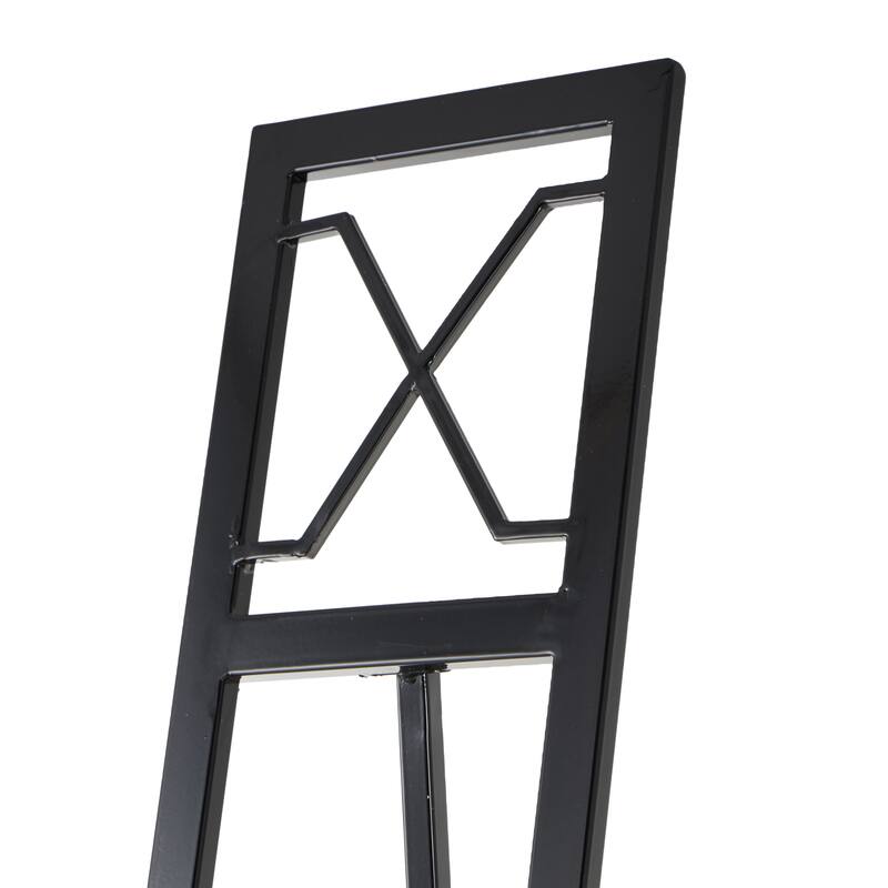 Black Metal Tall Adjustable Floor 3 Tier Display Easel