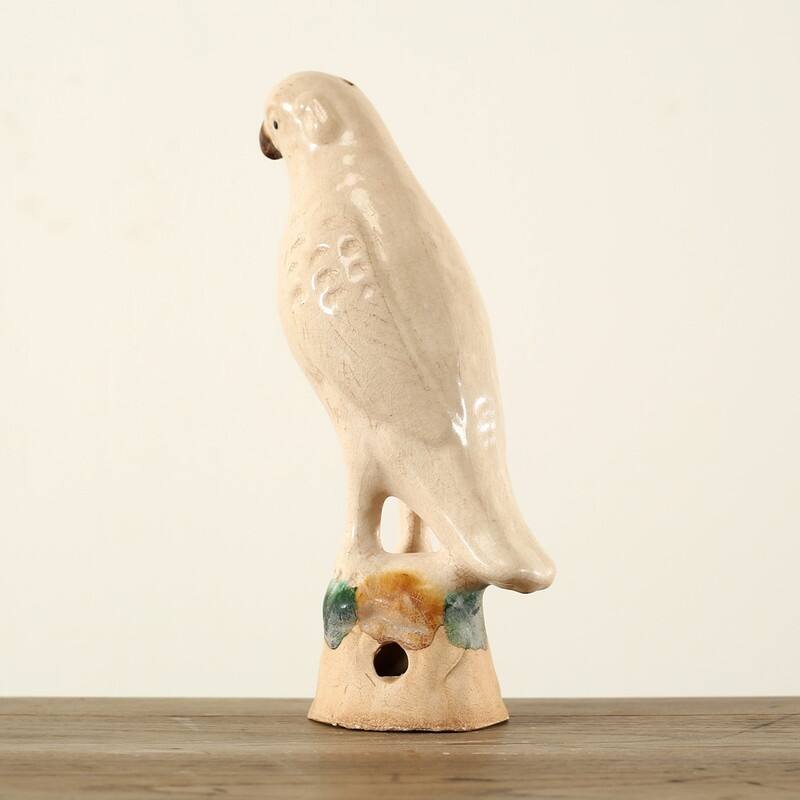 High Creamy White Glazed Parrot