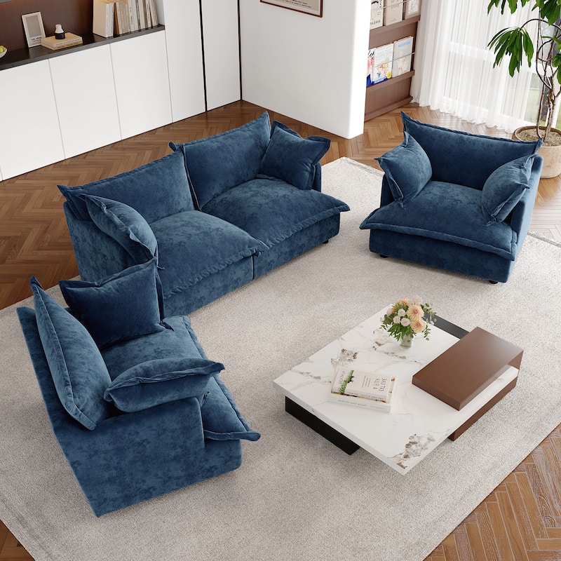 Double Layer Cushion Comfy Cloud Modular Sectional Sofa Set