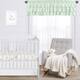 Mint Green Window Curtain Valance - Solid Color Shabby Chic for Boho Watercolor Butterfly Floral Collection Tiered Ruffled