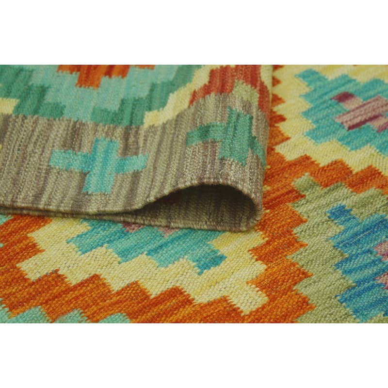 Sangat Flatweave Obiadull Rust/Beige Runner - 2'10" x 9'9"