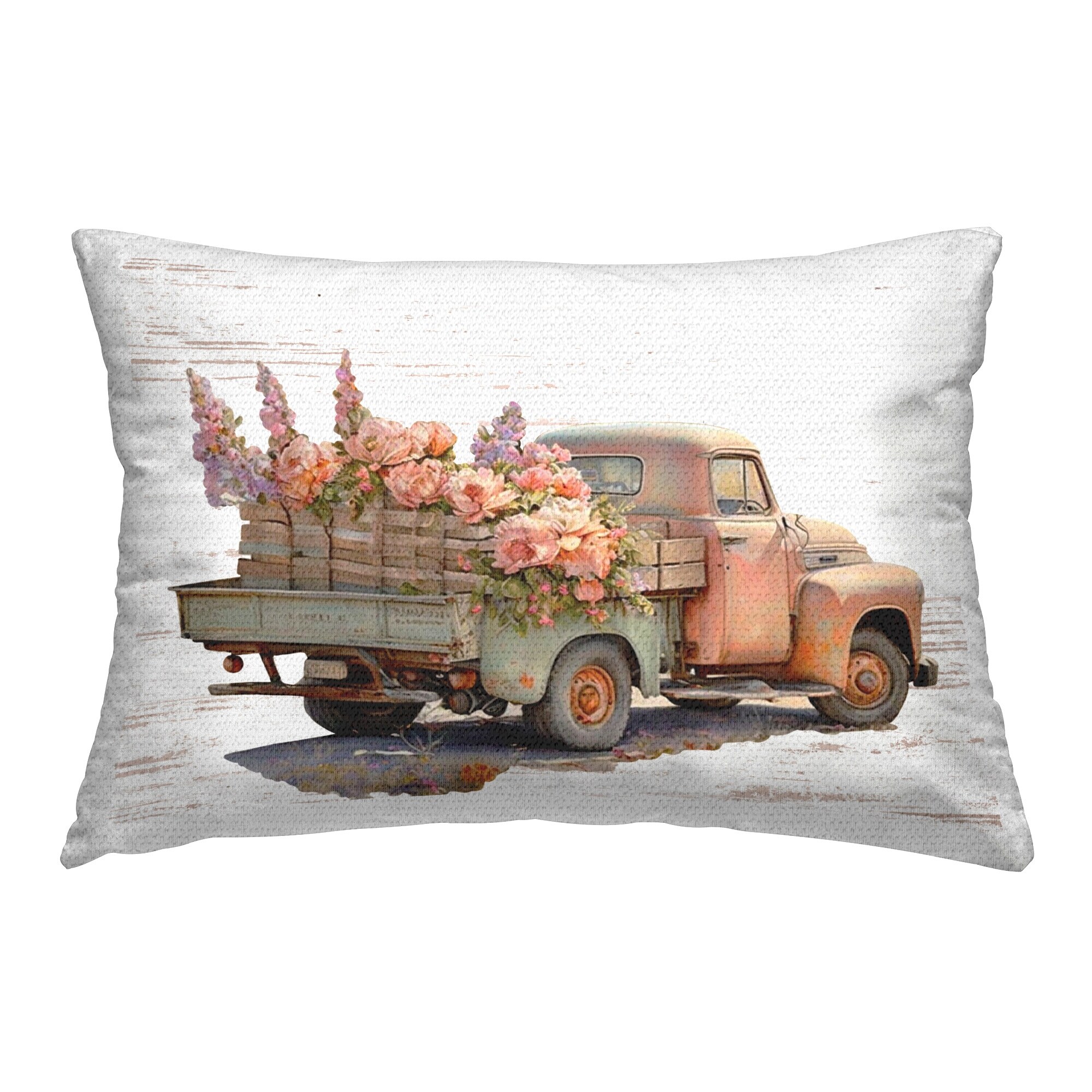 Stupell Chic Floral Truck Printed Outdoor Throw Pillow Design by Lettered and Lined
