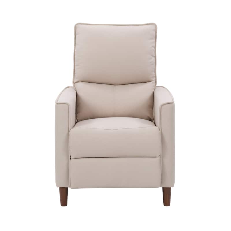 High-Leg Manual Recliner with Footrest - Beige
