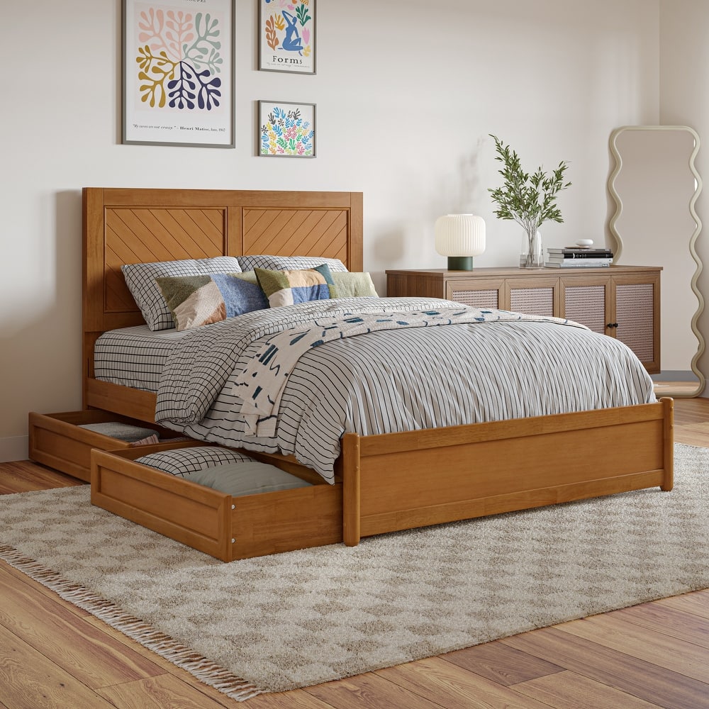 Clayton Platform Bed with Panel Footboard and Storage Drawers