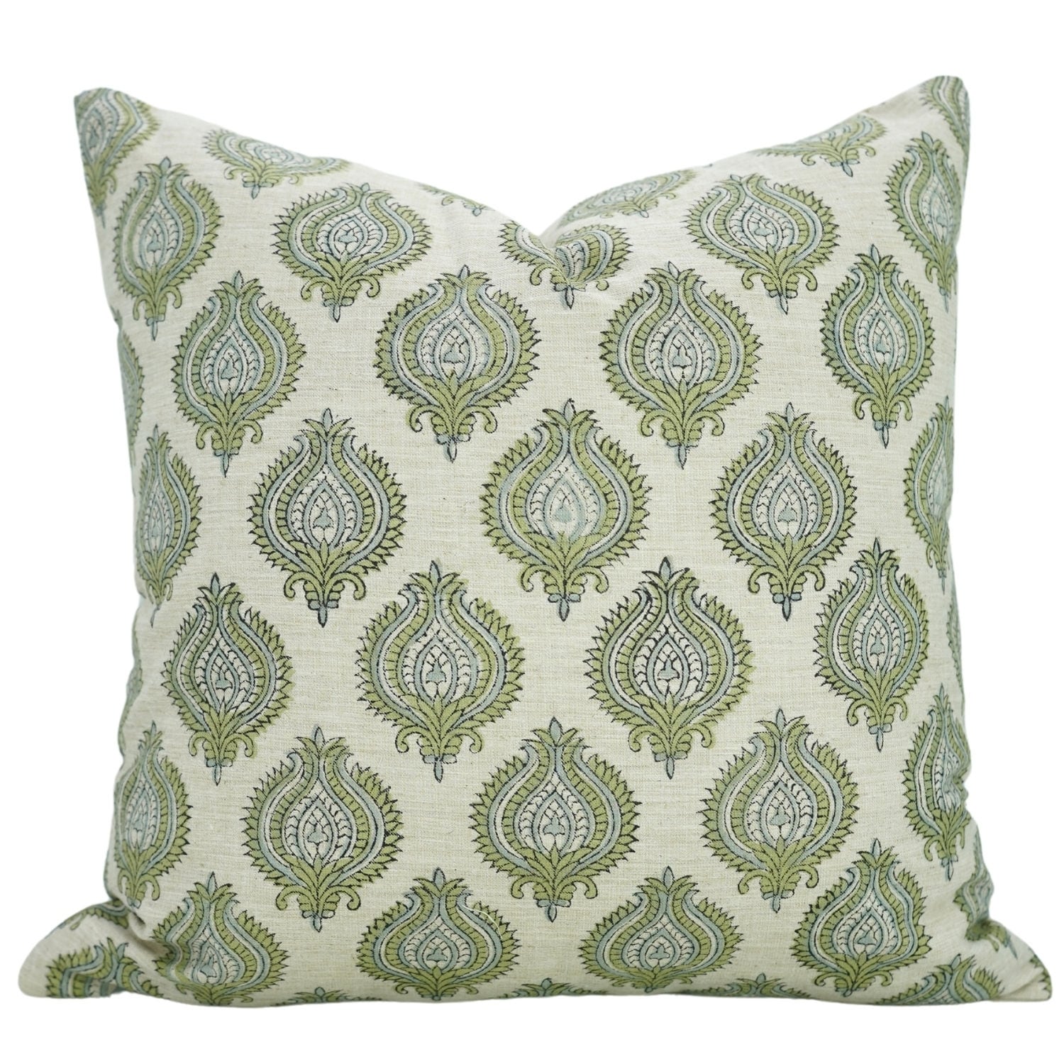 Fabdivine Block Print Soft Linen Pillow Cover Boho Bed Room Accent, Uday