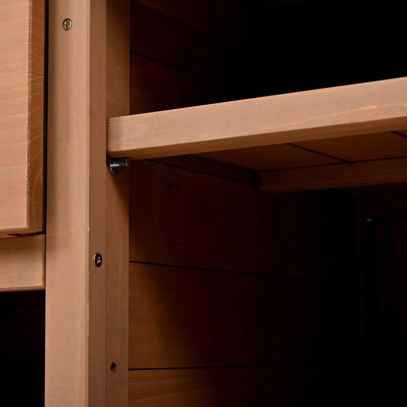 Fir Wood Garden Work Table - Potting Bench with Hutch, Drawer & Adjustable Shelves
