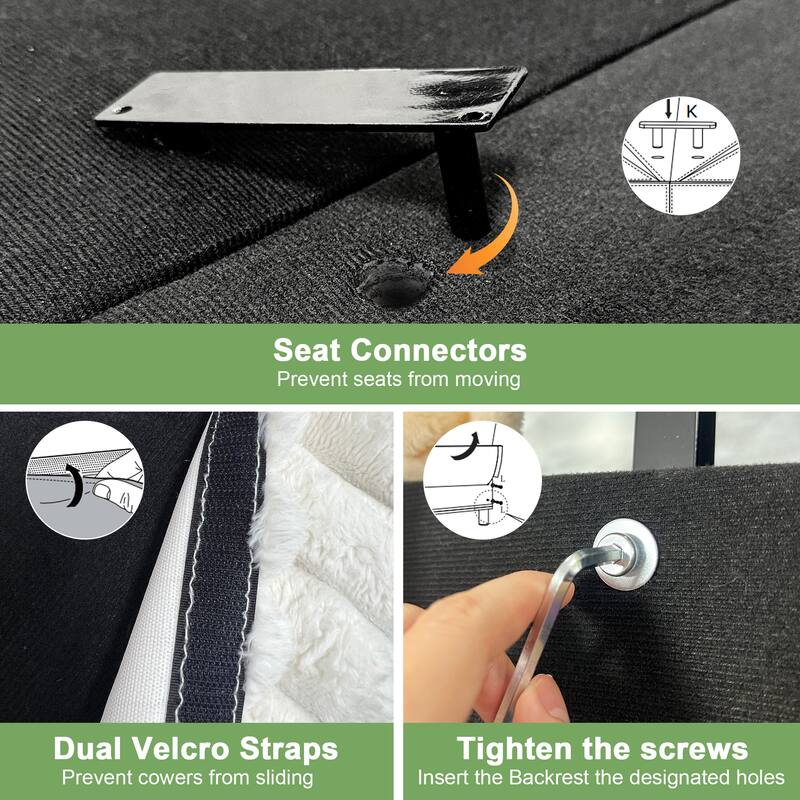 Anmytek Trendy Cozy Space-Saving 2-Seat Corduroy Sofa - Deep Seat Upholstered Cushion Detachable Slipcover