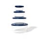 preview thumbnail 12 of 18, Glass Food Storage Set - Round Nesting, 8-Piece, BPA-Free, Airtight Lids, Microwave & Oven Safe 8 Piece Set (4 Containers + 4 Lids) - Blue