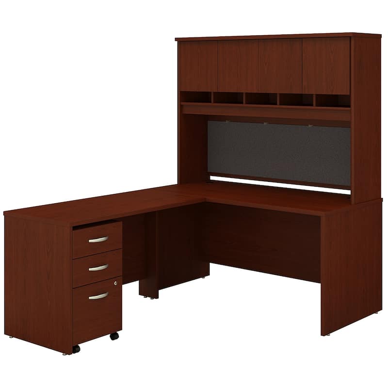 Series C 60W L Desk with Hutch and Drawers by Bush Business Furniture