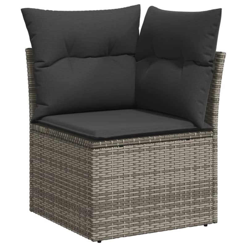 vidaXL Garden Sofa Set Black - 24.4 x 24.4 x 27.2