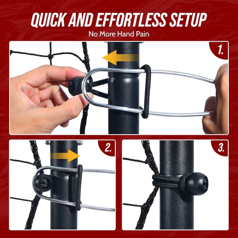 7x4 FT Volleyball Rebounder Net - 90° Foldable Angle & Sturdy