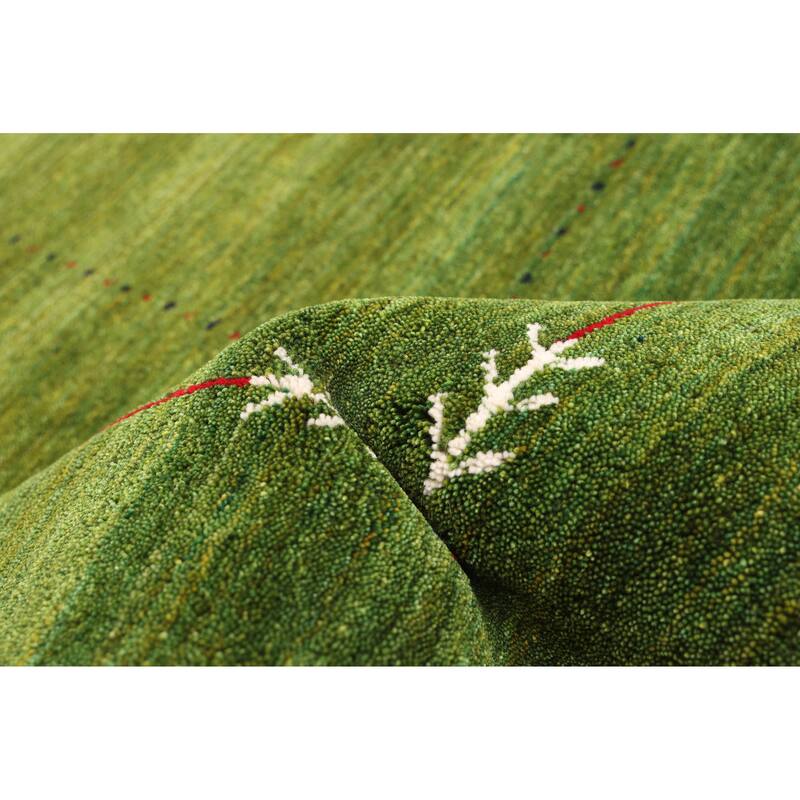 ECARPETGALLERY Hand Loomed Kashkuli Gabbeh Green Wool Rug - 4'11 x 7'9