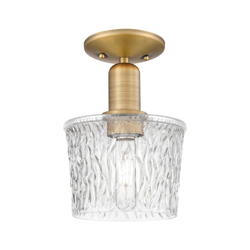 Innovations Lighting 716-1C-10-7 Niagara Semi-Flush Niagara 7" Wide - Brushed Brass / Clear