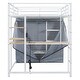 preview thumbnail 14 of 78, Full Size Metal Loft Bed with Workstation Desk, Built-In Shelves, LED Light Strip, Power Outlet & Hanging Wardrobe Storage
